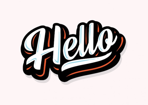 Vector hello lettering type