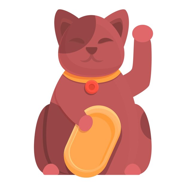 Cute cat icon. pink cat icon on white background. happy cat icon