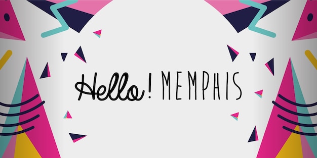 Hello memphis background design