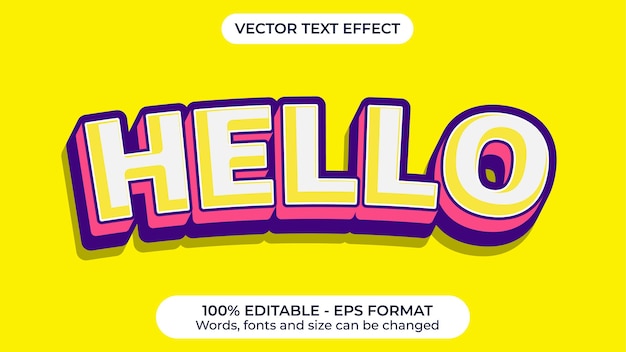 Hello Modern Retro Vector Text Effect