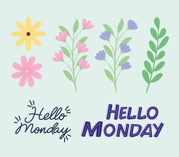 Привет понедельник и цветы
