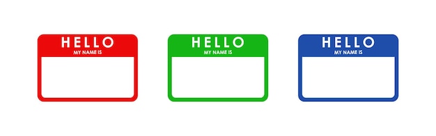 Hello My Name Is vector name tag card collection