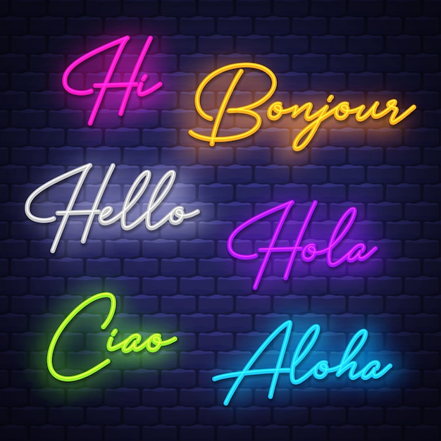 Hello neon calligraphy