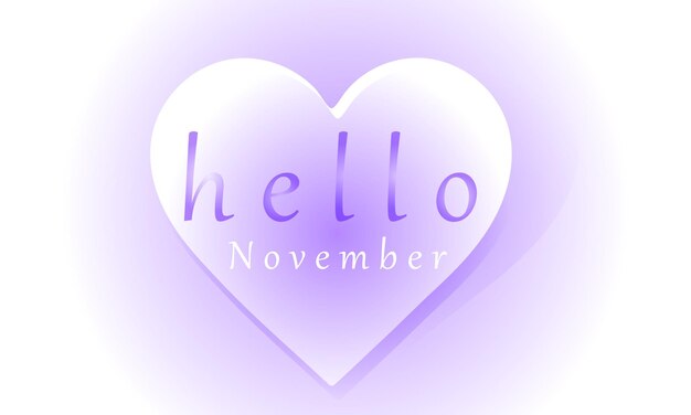 Hello November background banner card poster template Vector illustration