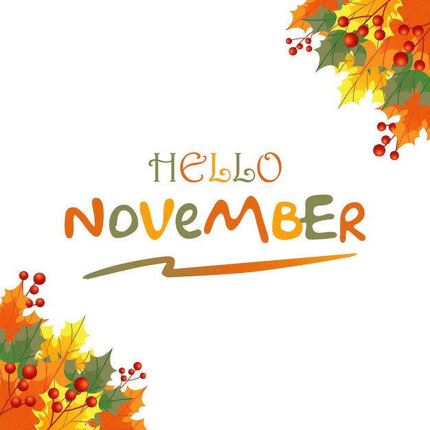 Premium Vector | Hello november vector illustration it is suitable for ...