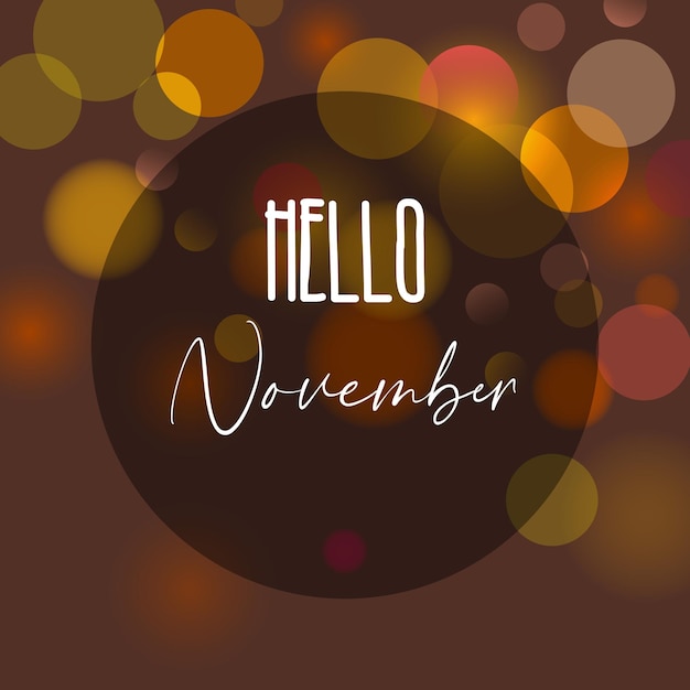 Hello november vector illustration november with autumn vibe