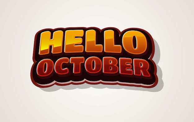 Hello October 3d text effect