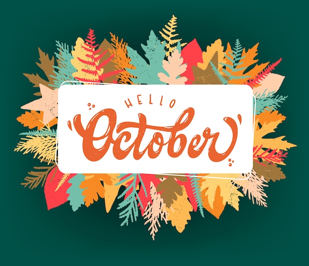 Vector hello october background