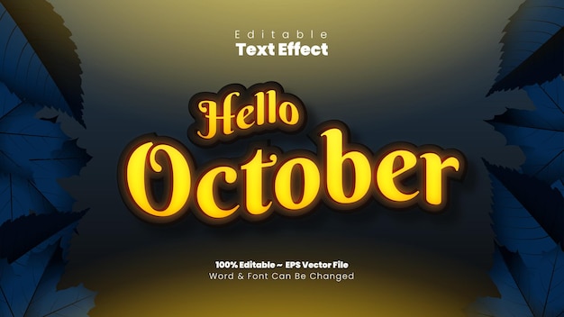 Hello October Text Effect