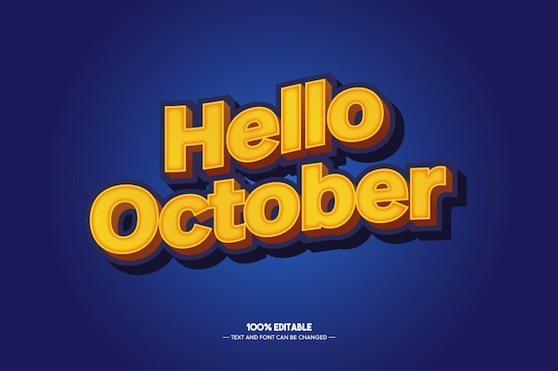 Hello october text effect