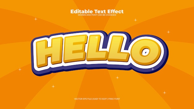 Hello orange editable text effect