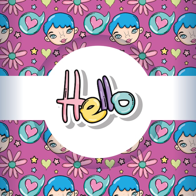 Vector hello pattern background