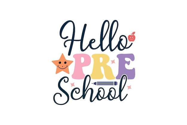 Hello Pre School vector file