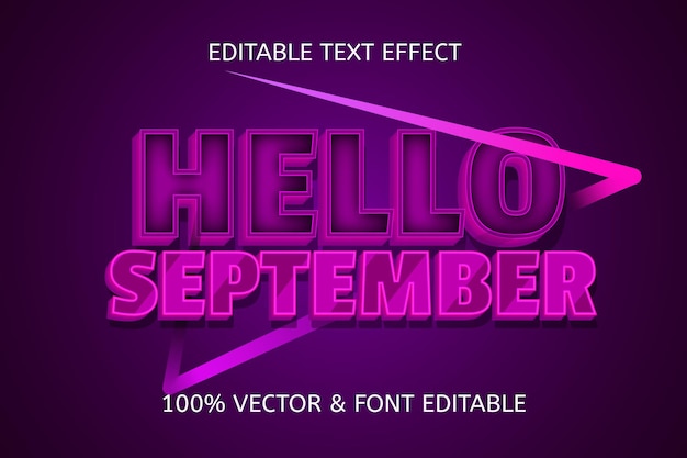 Hello september color purple editable text effect