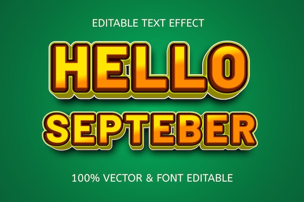 Hello september color yellow tosca editable text effect