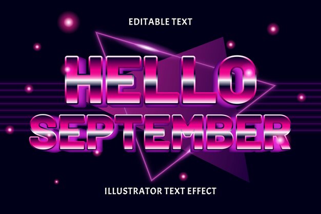 Hello september editable text effect