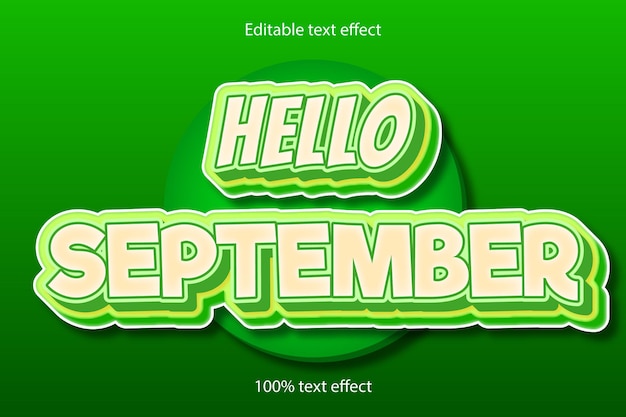 Hello september editable text effect