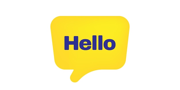 Hello speech bubble simple illustration