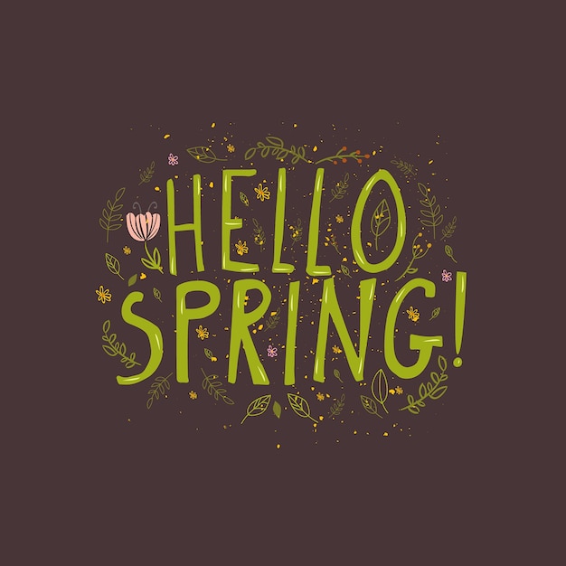 Vector hello spring background