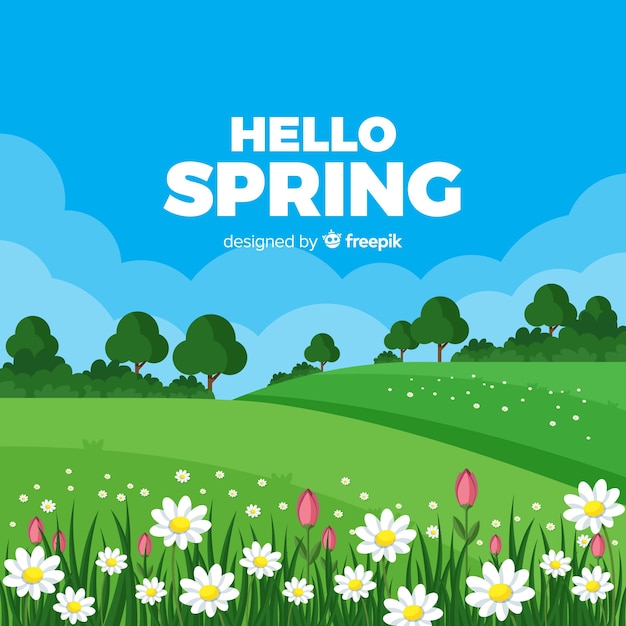 Hello spring background