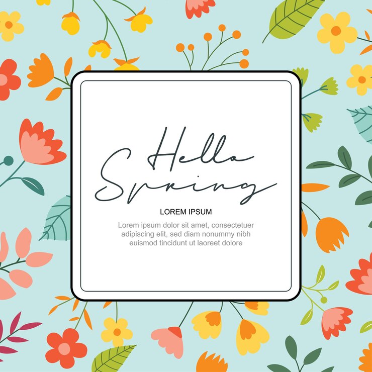 Vector hello spring banner background template with colorful flowercan be use social media card voucher