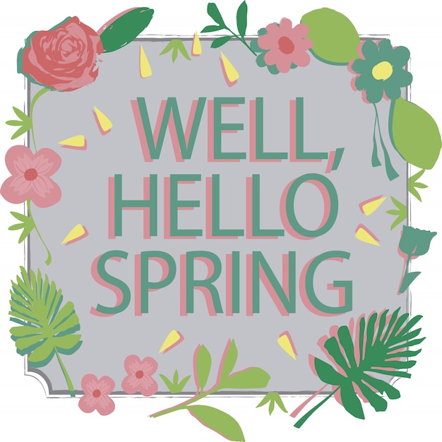 Vector hello spring banner