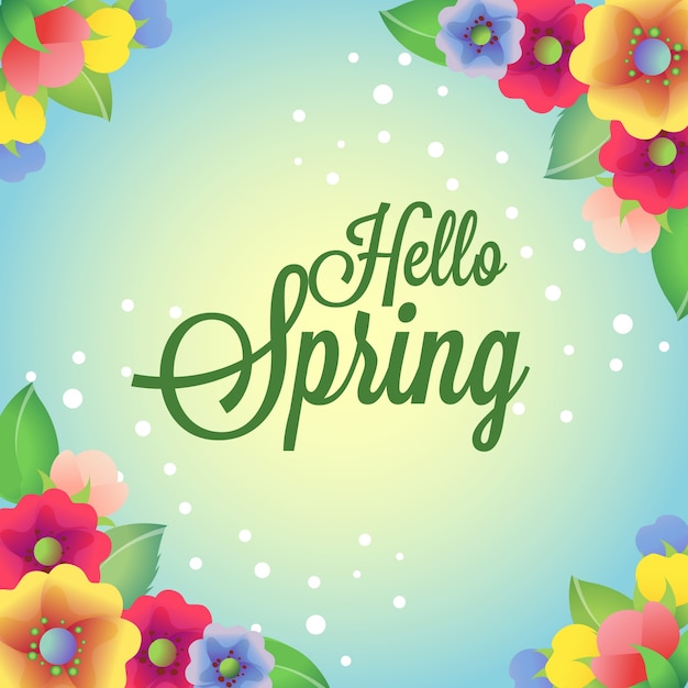 Vector hello spring card