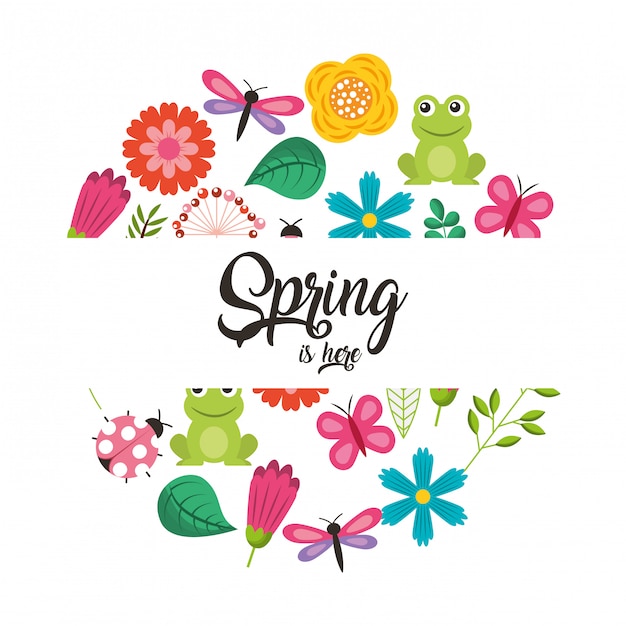 Vector hello spring card