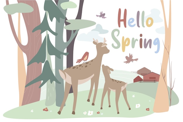 Hello spring concept background