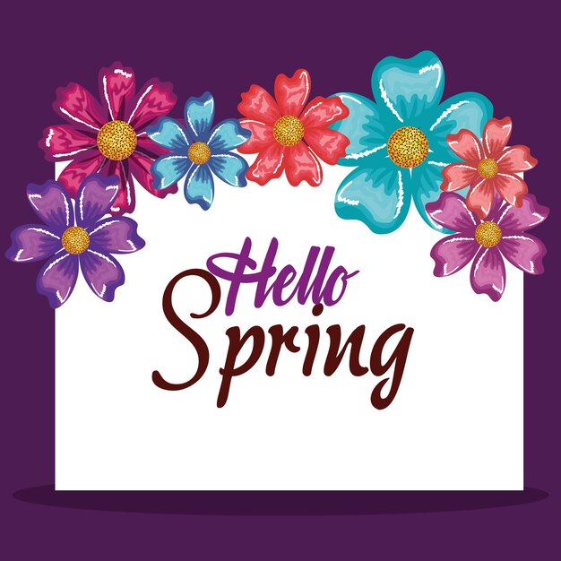 Vector hello spring decorative design