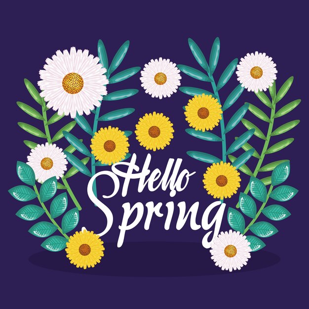 Hello spring decorative design