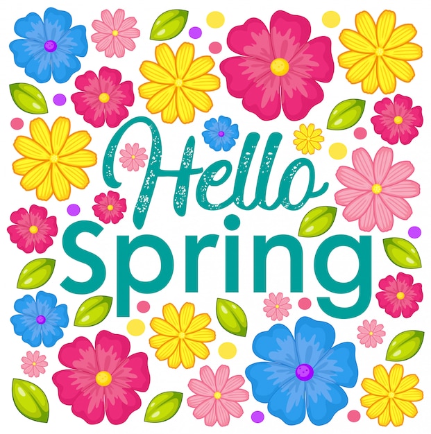 Hello spring flower card