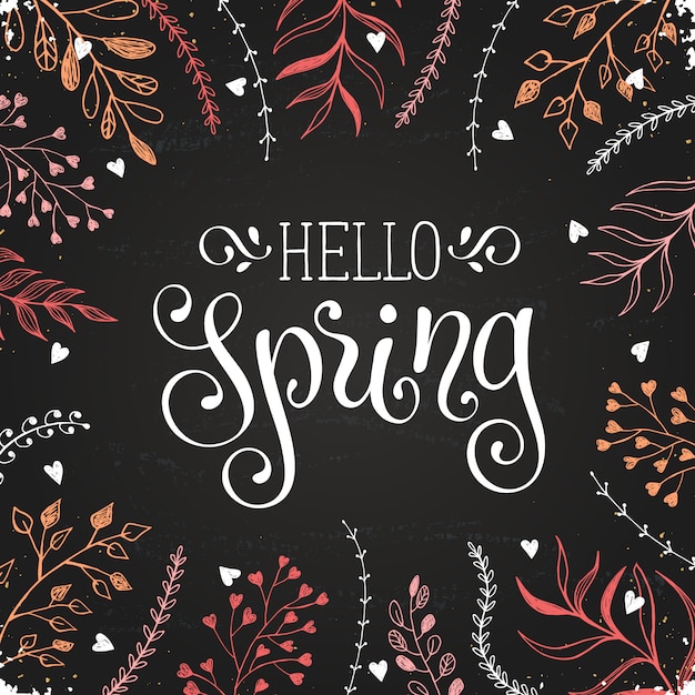 Vector hello spring greeting