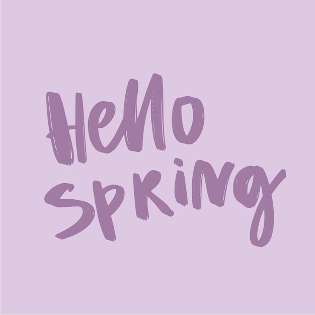 Hello spring hand lettering illustration