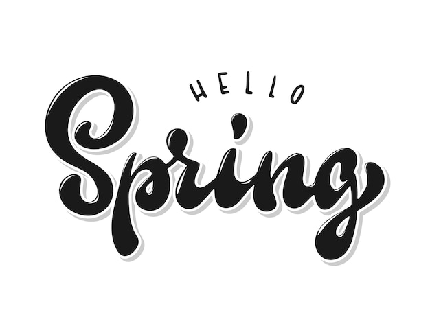 Hello Spring hand lettering quote