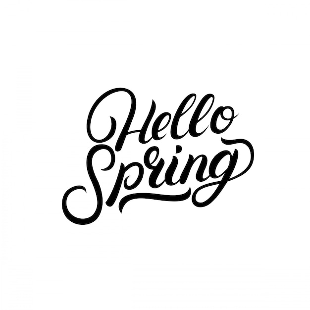 Hello Spring hand written lettering