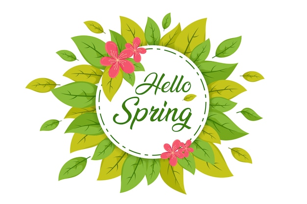 Hello Spring Leaf, Spring Sale Background, Spring Banner