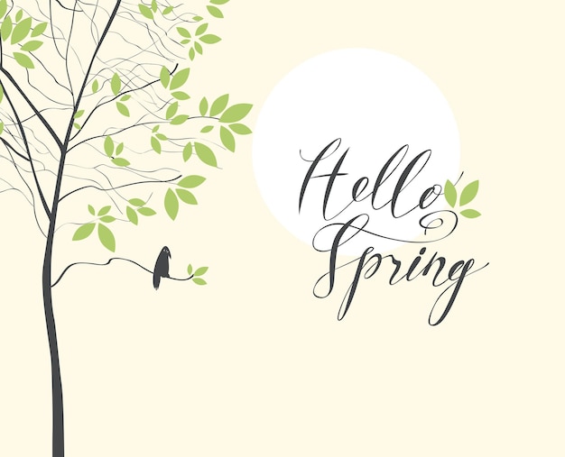 Vector hello spring poster