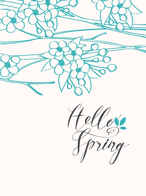 Vector hello spring poster