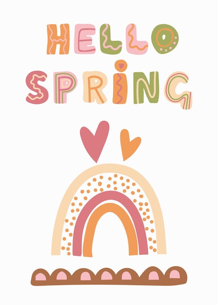 hello spring rainbow