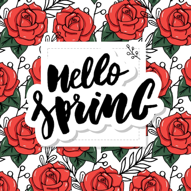 Hello spring sale background with beautiful flower