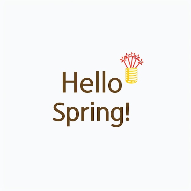 Hello Spring Words Design Springtime blossoms fresh renewal growth bloom