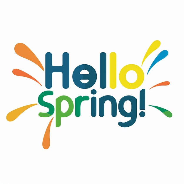 Vector hello spring words design springtime blossoms fresh renewal growth bloom