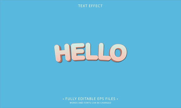 Hello style editable text effect