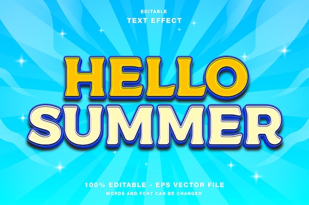 Hello Summer 3D Editable Text Effect