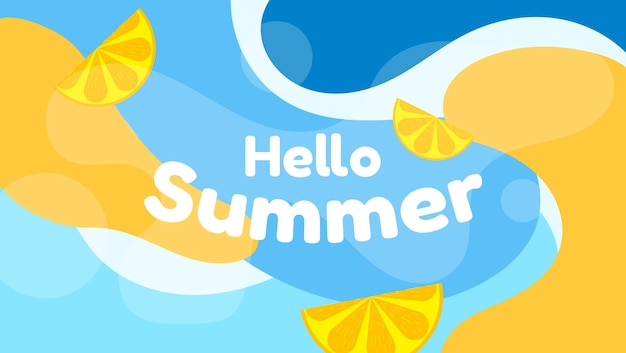 Hello summer background with abstract background