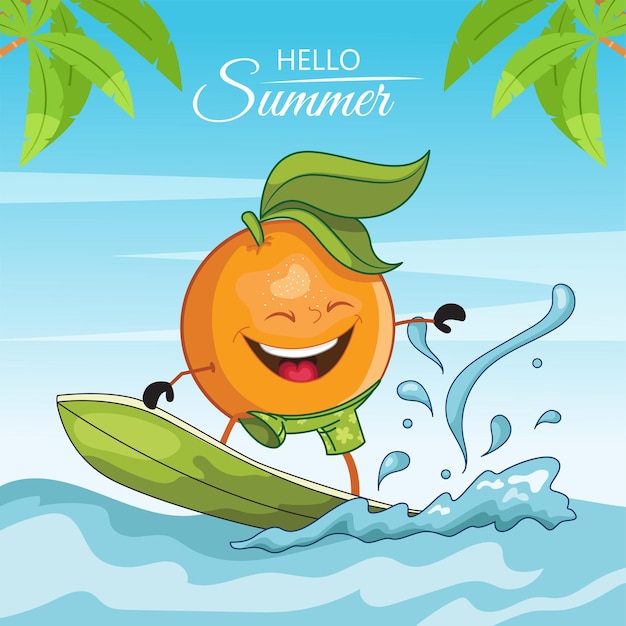 Hello summer banner design template