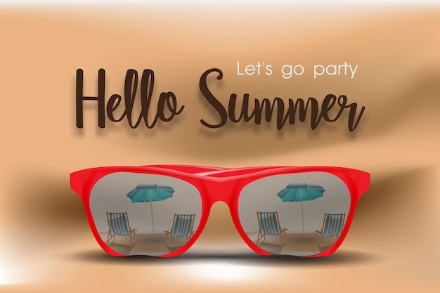 Vector hello summer banner