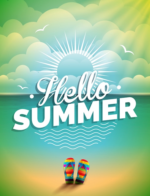 Vector hello summer card