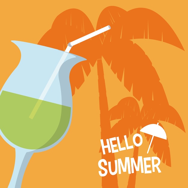 Vector hello summer card